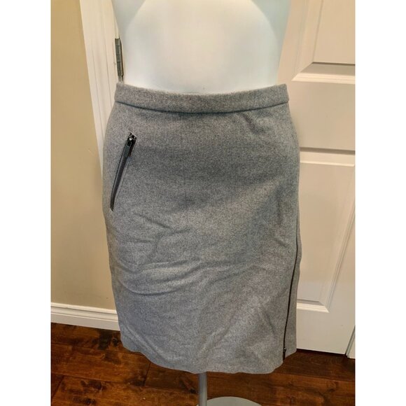 J.Crew Gray Wool "The Pencil Skirt" w/ Zipper Accent, Size 16 NWT! - Picture 2 of 6